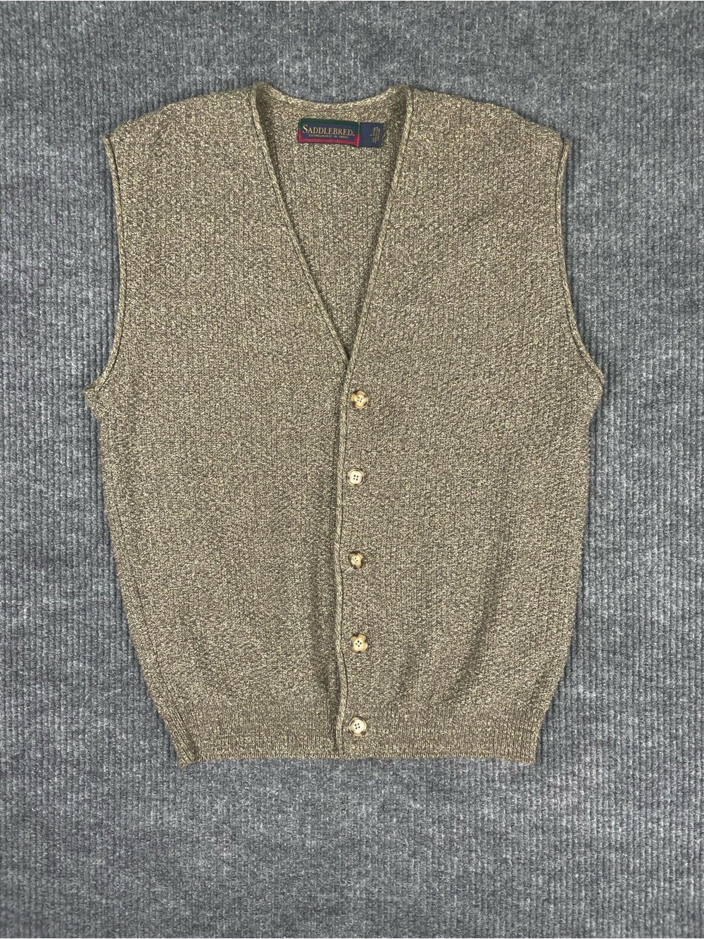 Saddlebred Men's Metallic Gold Knit Button Vest